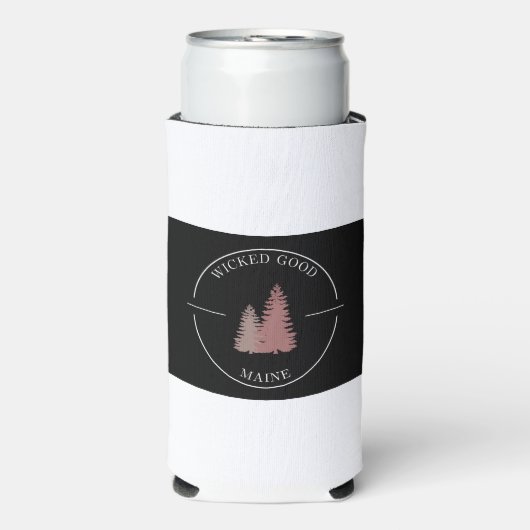 Wicked Good Maine - Roze dennen - Seltzer Coozie (Seltzer Voorkant)