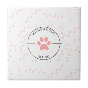 Wicked Good Maine - Roze Paws - Onderzetter Tegeltje