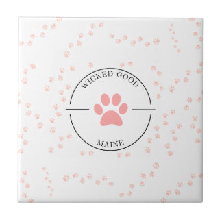 Wicked Good Maine - Roze Paws - Onderzetter Tegeltje