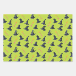 Wicked Good Pink & Green Witchy Gift Wrap Inpakpapier Vel