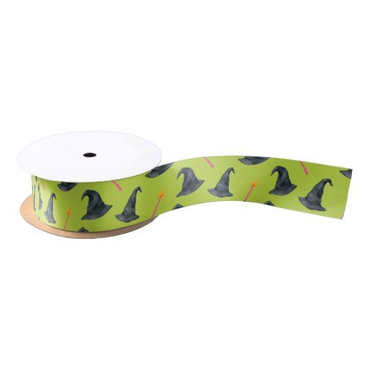 Wicked Good Pink & Green Witchy Satin Ribbon Satijnen Lint (Spoel)