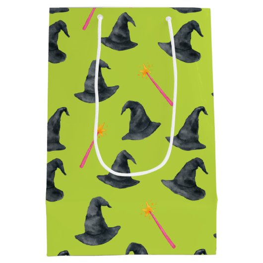 Wicked Good Pink & Green Witchy Wrap Gift Bag Medium Cadeauzakje (Achterkant)