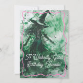 Wicked Good Time Groene Heks Tekening Verjaardag Kaart (Achterkant)
