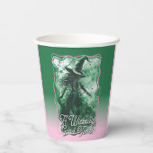 Wicked Good Time Groene Heks Tekening Verjaardag Papieren Bekers (Achterkant)