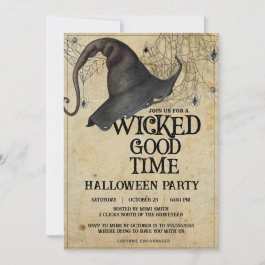 Wicked Good Time  Halloween Party voor volwassenen Kaart (Voorkant)