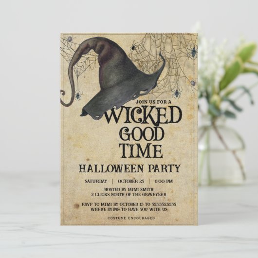 Wicked Good Time  Halloween Party voor volwassenen Kaart (Staand voorkant)