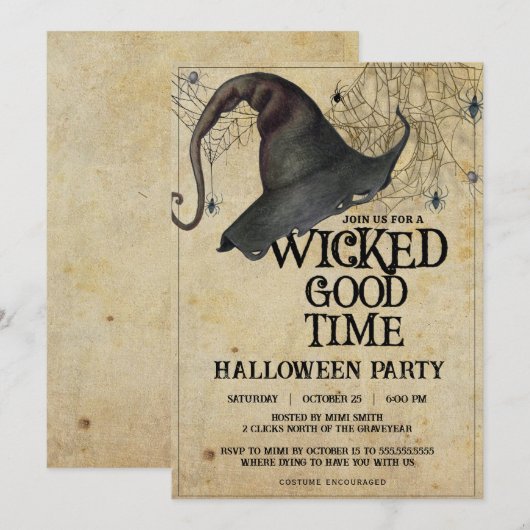 Wicked Good Time  Halloween Party voor volwassenen Kaart (Voorkant / Achterkant)