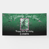 Wicked Good Time Witch tekenen grote verjaardag Spandoek (Horizontaal)