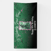Wicked Good Time Witch tekenen grote verjaardag Spandoek (Verticaal)