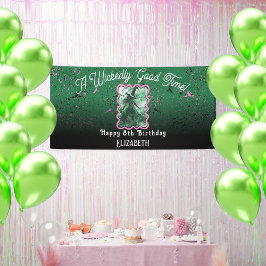 Wicked Good Time Witch tekenen grote verjaardag Spandoek