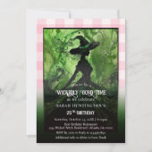 Wicked Good Witch Pink Plaid Verjaardagsfeestje Kaart (Voorkant)