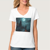 Wicked Gothic Vampire Glow Tee 🌕🦇 T-shirt (Voorkant)