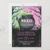 Wicked Halloween Baby shower Invitation Kaart (Voorkant)