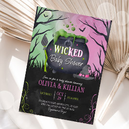 Wicked Halloween Baby shower Invitation Kaart