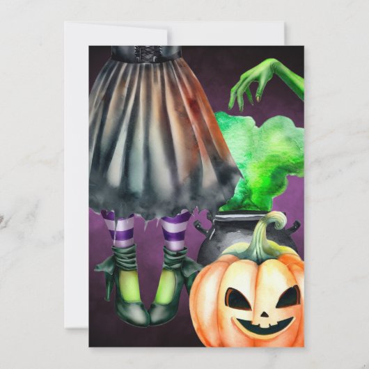 Wicked Halloween Kostuum Party Uitnodiging (Achterkant)