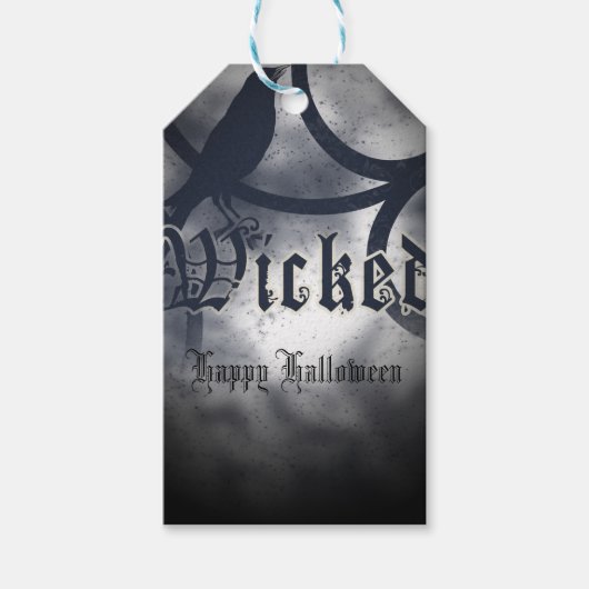 Wicked Halloween Party Black Crow Bird Cadeaulabel (Voorkant)