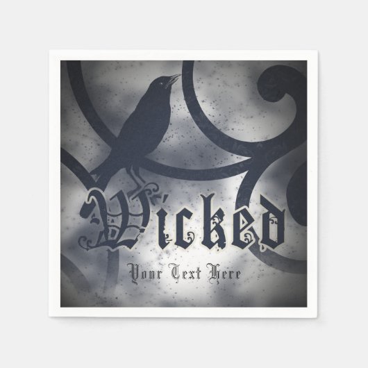 Wicked Halloween Party Black Crow Vogelkostuum Servetten (Voorkant)
