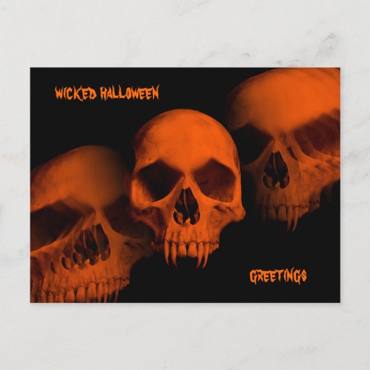 Wicked Halloween schedels Briefkaart (Voorkant)