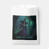 Wicked Halloween Witch in Paarse en zwarte kleuren Bedankzakje (Voorkant)