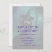 Wicked Halloween Witch in Paarse en zwarte kleuren Kaart (Achterkant)