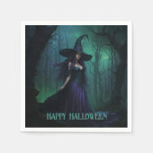 Wicked Halloween Witch in Paarse en zwarte kleuren Servet (Voorkant)