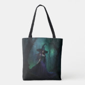 Wicked Halloween Witch in Paarse en zwarte kleuren Tote Bag (Achterkant)
