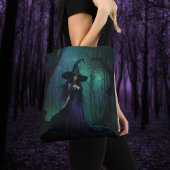 Wicked Halloween Witch in Paarse en zwarte kleuren Tote Bag