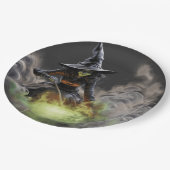Wicked Halloween Witch roeren kokende ketel Papieren Bordje (Gekanteld)