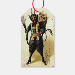 Wicked Krampus Enge Demon Kerstmis Cadeaulabel