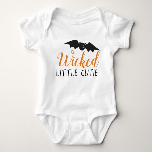 Wicked Little Cutie Schattigee vleermuis zwart en  Romper (Voorkant)