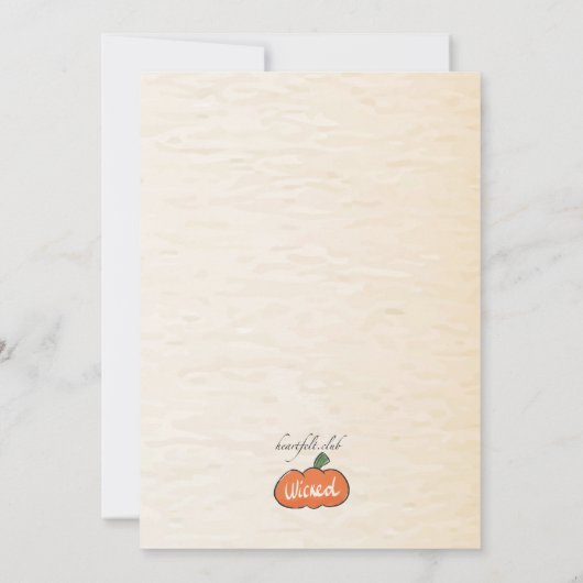 Wicked Little Witch Halloween Uitnodiging (Achterkant)