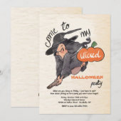 Wicked Little Witch Halloween Uitnodiging (Voorkant / Achterkant)