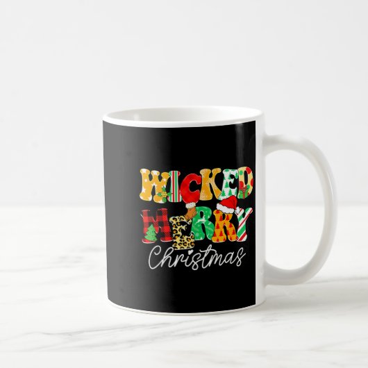 Wicked Merry Christmas Pattern Mix Humor Koffiemok (Rechts)