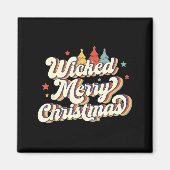 Wicked Merry Christmas Retro Groovy New England Xm Magneet (Voorkant)