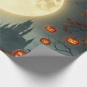 Wicked Mystical Witch Flying Over Full Moon 🌕 Cadeaupapier (Hoek)