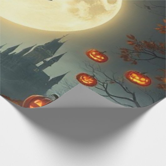 Wicked Mystical Witch Flying Over Full Moon 🌕 Cadeaupapier (Hoek)