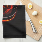 Wicked Neon Pumpkin Halloween Kitchen Towel Theedoek (Quarter Fold)