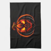 Wicked Neon Pumpkin Halloween Kitchen Towel Theedoek (Verticaal)