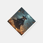 Wicked Night: Enge Halloween-heks en haar vleermui Servet (Hoek)