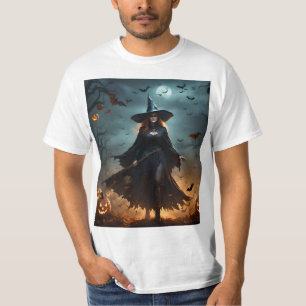 Wicked Night: Enge Halloween-heks en haar vleermui T-shirt