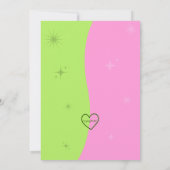 Wicked Pink Green Birthday Invitation Kaart (Achterkant)