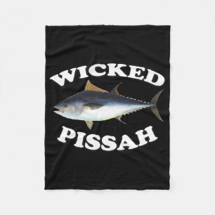 Wicked Pissah Blauwvintonijn Illustratie Vist een Fleece Deken