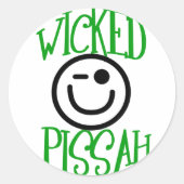 Wicked Pissah! Ronde Sticker (Voorkant)