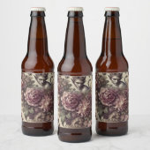 Wicked Plum Petals – Gothic Floral Design Bier Etiket (Flessen)