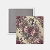 Wicked Plum Petals – Gothic Floral Design Magneet (Voorkant / Achterkant)
