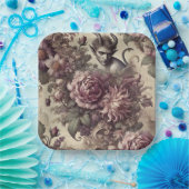 Wicked Plum Petals – Gothic Floral Design Papieren Bordje (Feest)