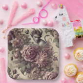 Wicked Plum Petals – Gothic Floral Design Papieren Bordje (Feest)