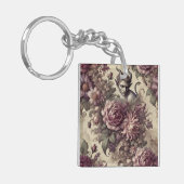 Wicked Plum Petals – Gothic Floral Design Sleutelhanger (Voorkant Links)