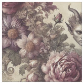 Wicked Plum Petals - Gothic Statement Tegel Stof (Close Up)