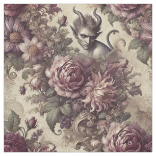 Wicked Plum Petals - Gothic Statement Tegel Stof